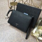 CLUTCH 26 IN BLACK DEERSKIN EMBOSSED LOGO - 图片 4