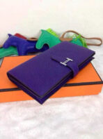 HM BEARN WALLET 17.5 PURPLE TOGO SILVER HARDWARE - 图片 2