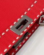 PEEKABOO ISEEU 33 IN RED GRAINED CALFSKIN SILVER HARDWARE - 图片 5