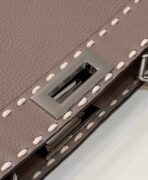 PEEKABOO ISEEU 33 IN TOBACCO BROWN GRAINED CALFSKIN SILVER HARDWARE - 图片 3