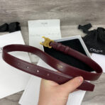 CL MEDIUM 25 MM TRIOMPHE BELT IN WINE RED LEATHER GOLD HARDWARE - 图片 3
