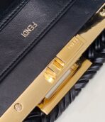 PEEKABOO ISEEU 27 IN BLACK SMOOTH CALFSKIN WITH WOVEN TRIM GOLD HARDWARE - 图片 7