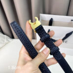 CL Belt 18mm Black Crocodile Embossed Calfskin Ghw - 图片 5