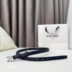 CL Belt 18mm Black Crocodile Embossed Calfskin Shw - 图片 2