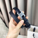 CL Belt 18mm Black Crocodile Embossed Calfskin Shw - 图片 4