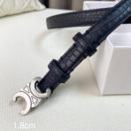 CL Belt 18mm Black Crocodile Embossed Calfskin Shw - 图片 5