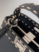 Peekaboo Mini Selleria Bag 23cm black leather shw with 220 hand-sewn stitches - 图片 7
