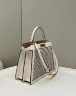PEEKABOO ISEEU 34 IN WHITE PERFORATED CALFSKIN GOLD HARDWARE - 图片 7