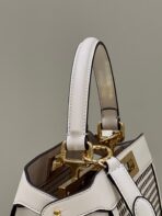 PEEKABOO ISEEU 34 IN WHITE PERFORATED CALFSKIN GOLD HARDWARE - 图片 9