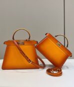 PEEKABOO ISEEU 33 IN ORANGE OMBRE SMOOTH CALFSKIN GOLD HARDWARE - 图片 6