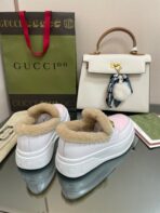 GG LOAFER IN WHITE MIX LIGHT PINK CALFSKIN WITH BEIGE WOOL LINING - 图片 8