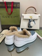 GG LOAFER IN BLUE JACQUARD MIX WHITE CALFSKIN WITH BEIGE WOOL LINING - 图片 7