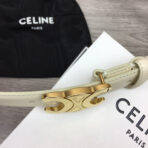CL MEDIUM 25 MM TRIOMPHE BELT IN WHITE LEATHER GOLD HARDWARE - 图片 9