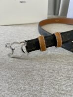 CL logo Cut-out Belt 25mm Black Tan Triomphe Canvas Shw - 图片 4