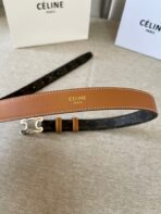 CL logo Cut-out Belt 25mm Black Tan Triomphe Canvas Shw - 图片 7