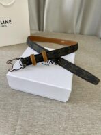 CL logo Cut-out Belt 25mm Black Tan Triomphe Canvas Shw - 图片 8