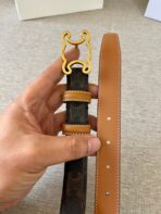 CL logo Cut-out Belt 25mm Black Tan Triomphe Canvas Ghw - 图片 4