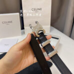 CL MEDIUM 25MM TRIOMPHE BELT IN BLACK CALFSKIN SILVER HARDWARE - 图片 2