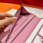 HM BEARN WALLET 17.5 PINK EPSOM SILVER HARDWARE - 图片 7