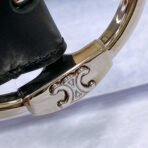 CL LARGE 35MM TWIN TRIOMPHE BELT IN BLACK CALFSKIN SILVER HARDWARE - 图片 6