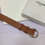 CL LARGE 35MM TWIN TRIOMPHE BELT IN BRONZE BROWN CALFSKIN SILVER HARDWARE - 图片 2