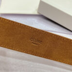CL LARGE 35MM TWIN TRIOMPHE BELT IN BRONZE BROWN CALFSKIN GOLD HARDWARE - 图片 9