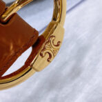 CL LARGE 35MM TWIN TRIOMPHE BELT IN BRONZE BROWN CALFSKIN GOLD HARDWARE - 图片 6