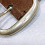 CL LARGE 35 MM BELT IN CHOCOLATE BROWN SUEDE LIGHT GOLD HARDWARE - 图片 8