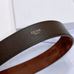 CL LARGE 35 MM BELT IN CHOCOLATE BROWN SUEDE LIGHT GOLD HARDWARE - 图片 6