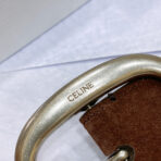 CL LARGE 35 MM BELT IN CHOCOLATE BROWN SUEDE LIGHT GOLD HARDWARE - 图片 9