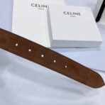 CL LARGE 35 MM BELT IN CHOCOLATE BROWN SUEDE LIGHT GOLD HARDWARE - 图片 5