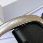 CL LARGE 35 MM BELT IN BLACK CALFSKIN LIGHT GOLD HARDWARE - 图片 4