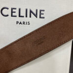 CL LARGE 35 MM BELT IN BLACK AND BROWN CALFSKIN GOLD HARDWARE - 图片 9