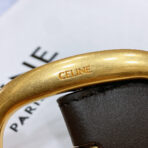 CL LARGE 35 MM BELT IN BLACK AND BROWN CALFSKIN GOLD HARDWARE - 图片 5