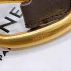 CL LARGE 35 MM BELT IN BLACK AND BROWN CALFSKIN GOLD HARDWARE - 图片 6