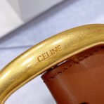 CL LARGE 35 MM BELT IN BRONZE BROWN CALFSKIN GOLD HARDWARE - 图片 5
