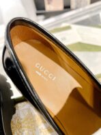 GG LOAFER WITH GG CHAINS GLOSSY BLACK AND WHITE CALFSKIN - 图片 7