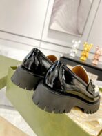 GG LOAFER WITH GG CHAINS GLOSSY BLACK AND WHITE CALFSKIN - 图片 8