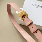 CL MEDIUM 25 MM TRIOMPHE BELT IN PEACHY PINK LEATHER GOLD HARDWARE - 图片 7