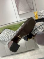 GG KNEE BOOTS IN LIGHT GRAY MONOGRAM CANVAS AND BLACK GLOSSY SHEEPSKIN - 图片 9