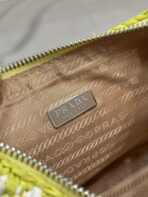 CROCHET HOBO BAG 22 IN VOLT GREEN MIX WHITE RAFFIA SILVER HARDWARE - 图片 2