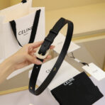 CL MEDIUM 25 MM MARCO BELT WITH STRASS IN BLACK CALFSKIN GOLD HARDWARE - 图片 5