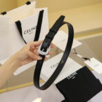 CL MEDIUM 25 MM MARCO BELT WITH STRASS IN BLACK CALFSKIN SILVER HARDWARE - 图片 4