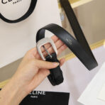 CL MEDIUM 25 MM MARCO BELT WITH STRASS IN BLACK CALFSKIN SILVER HARDWARE - 图片 5