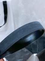 CL LARGE 30 MM TRIOMPHE BELT IN BLACK AND SILVER HARDWARE - 图片 5