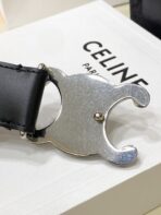 CL LARGE 30 MM TRIOMPHE BELT IN BLACK AND SILVER HARDWARE - 图片 6