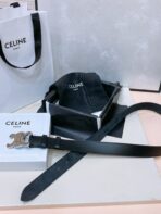CL LARGE 30 MM TRIOMPHE BELT IN BLACK AND SILVER HARDWARE - 图片 2