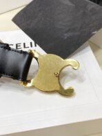 CL LARGE 30 MM TRIOMPHE BELT IN BLACK AND GOLD HARDWARE - 图片 3