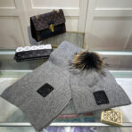 CLASSIC HAT & SCARF SET IN STEEL GRAY CASHMERE 379251 - 图片 2