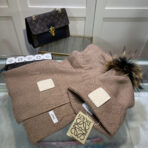CLASSIC HAT & SCARF SET IN MEIDUM BROWN CASHMERE 379251 - 图片 3